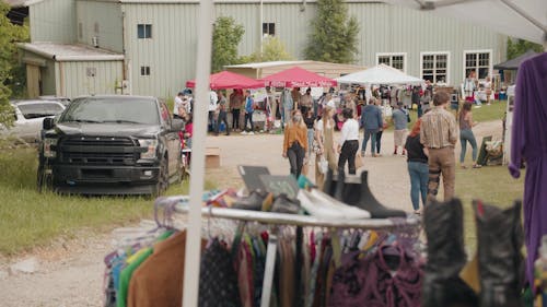 People Walking on a Flea Market