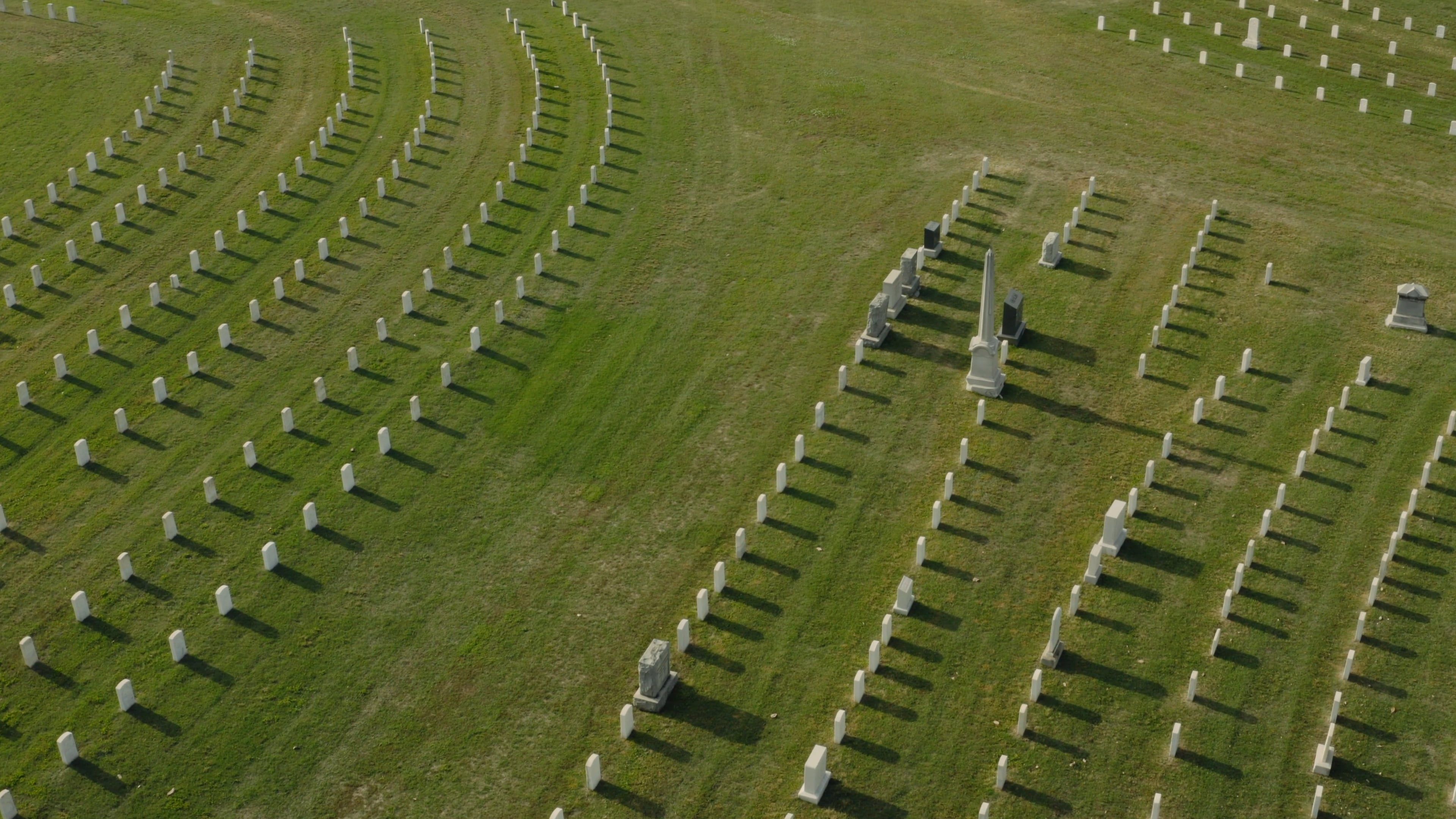 Drone Footage of a Cemetery · Free Stock Video