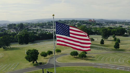 American Flag Waving In The Air