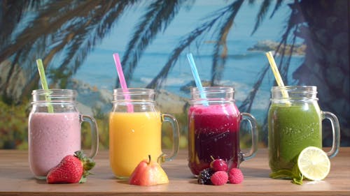 Variety of Fruit Smoothies