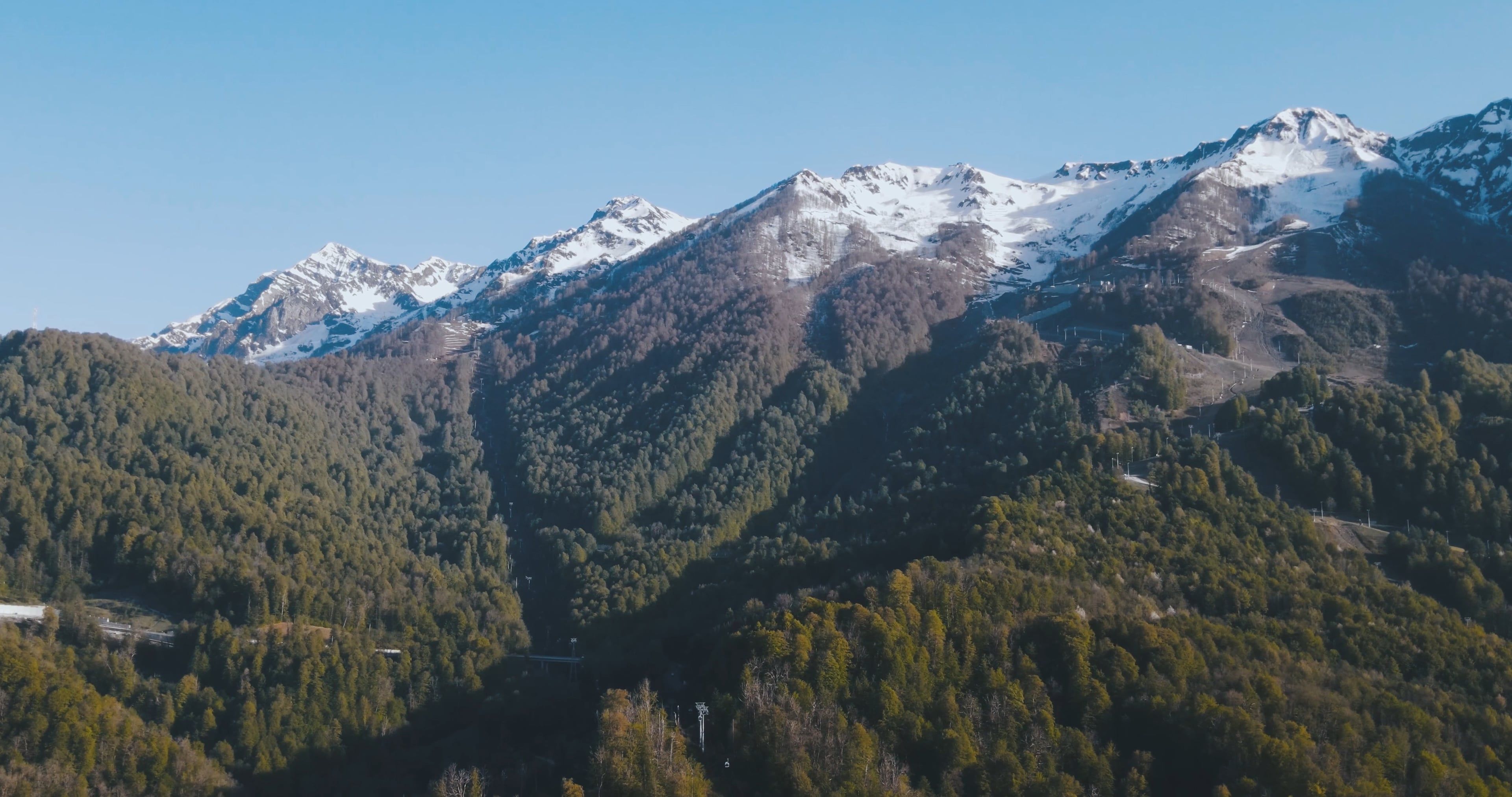Mountains Covered in Trees and Snow Free Stock Video Footage, Royalty ...