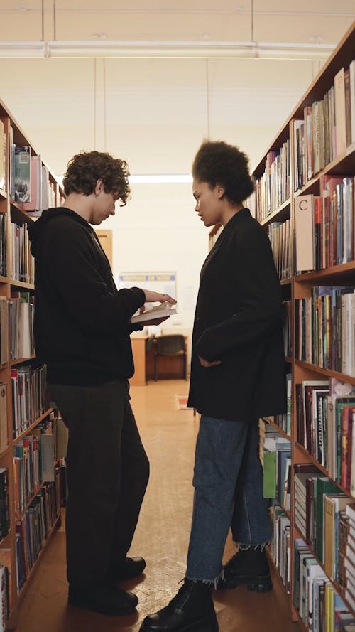 Students Hanging Out in the Library