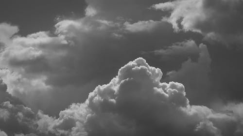 Time Lapse of Thick Clouds in Black and White