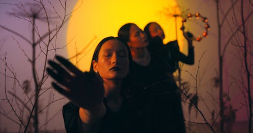 Women in Black Dresses Performing Ritual Dance · Free Stock Video