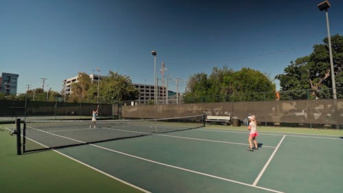 Girls Playing Tennis