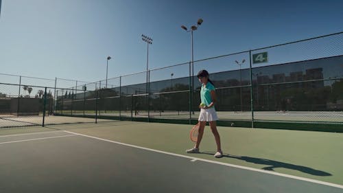 A Girl Playing Tennis