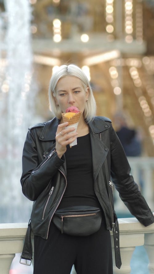 A Woman Eating Ice Cream 