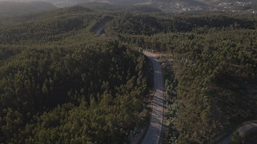 Aerial Footage of a Country Road