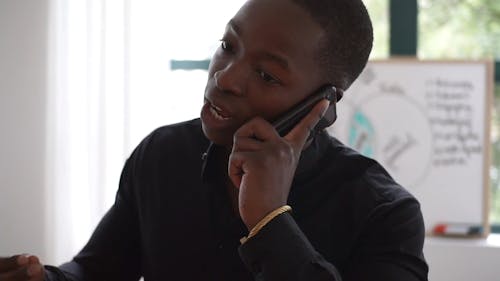 A Man Talking on the Phone