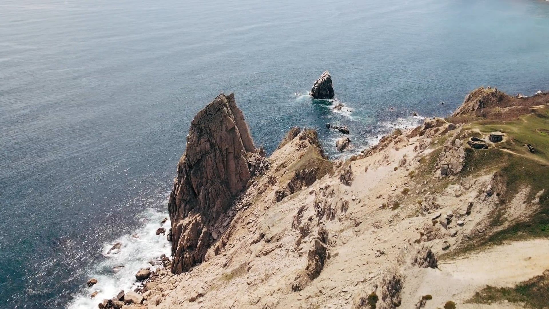 Drone Footage of a Mountain and Sea Free Stock Video Footage, Royalty ...