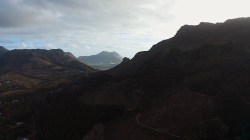 Aerial View of the Mountains and the Field