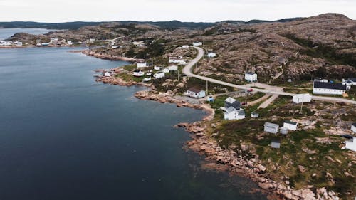 Drone Footage of a Small Coastal Village