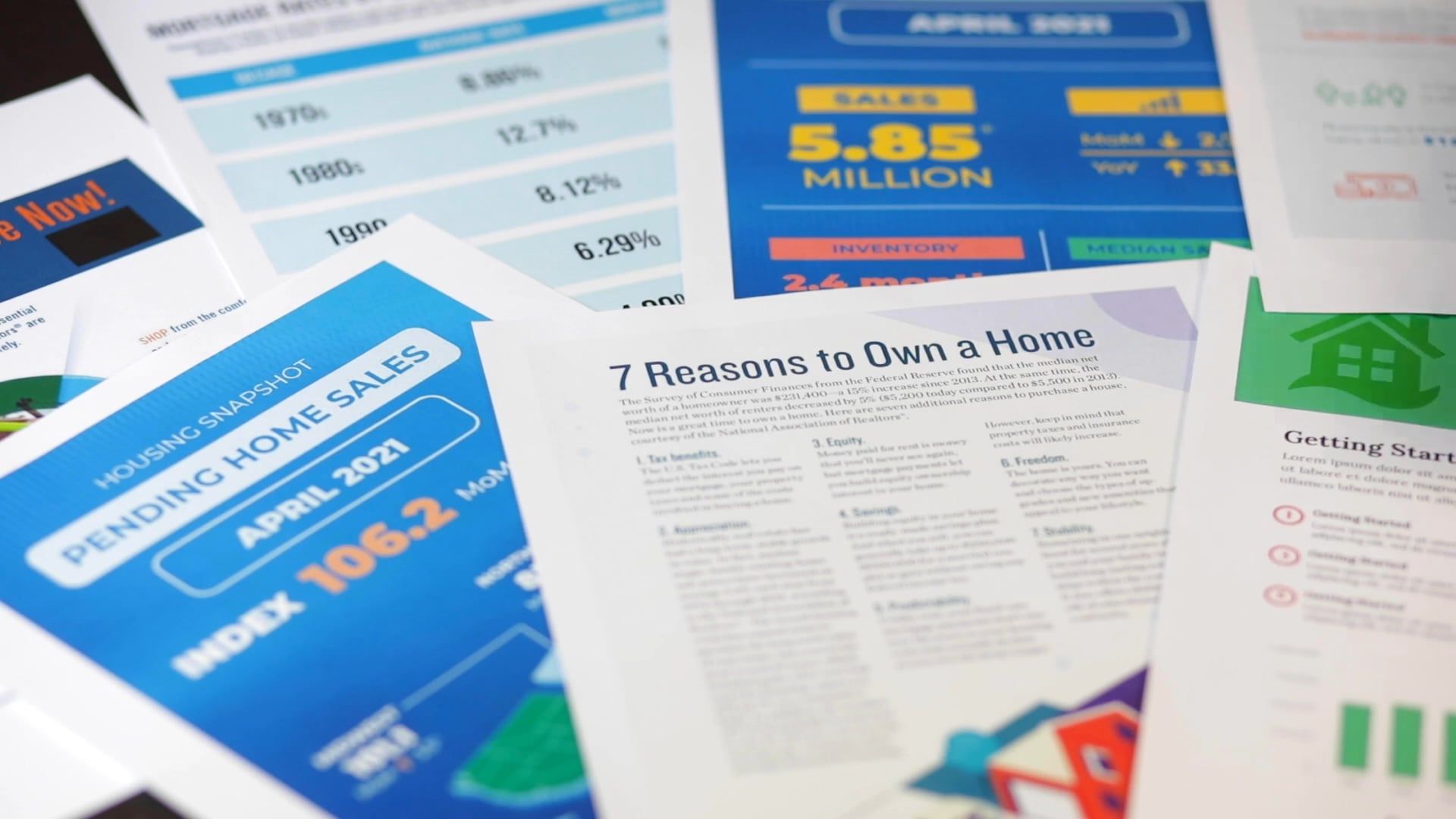 Different Leaflets And Flyers About Home Sales Free Stock Video