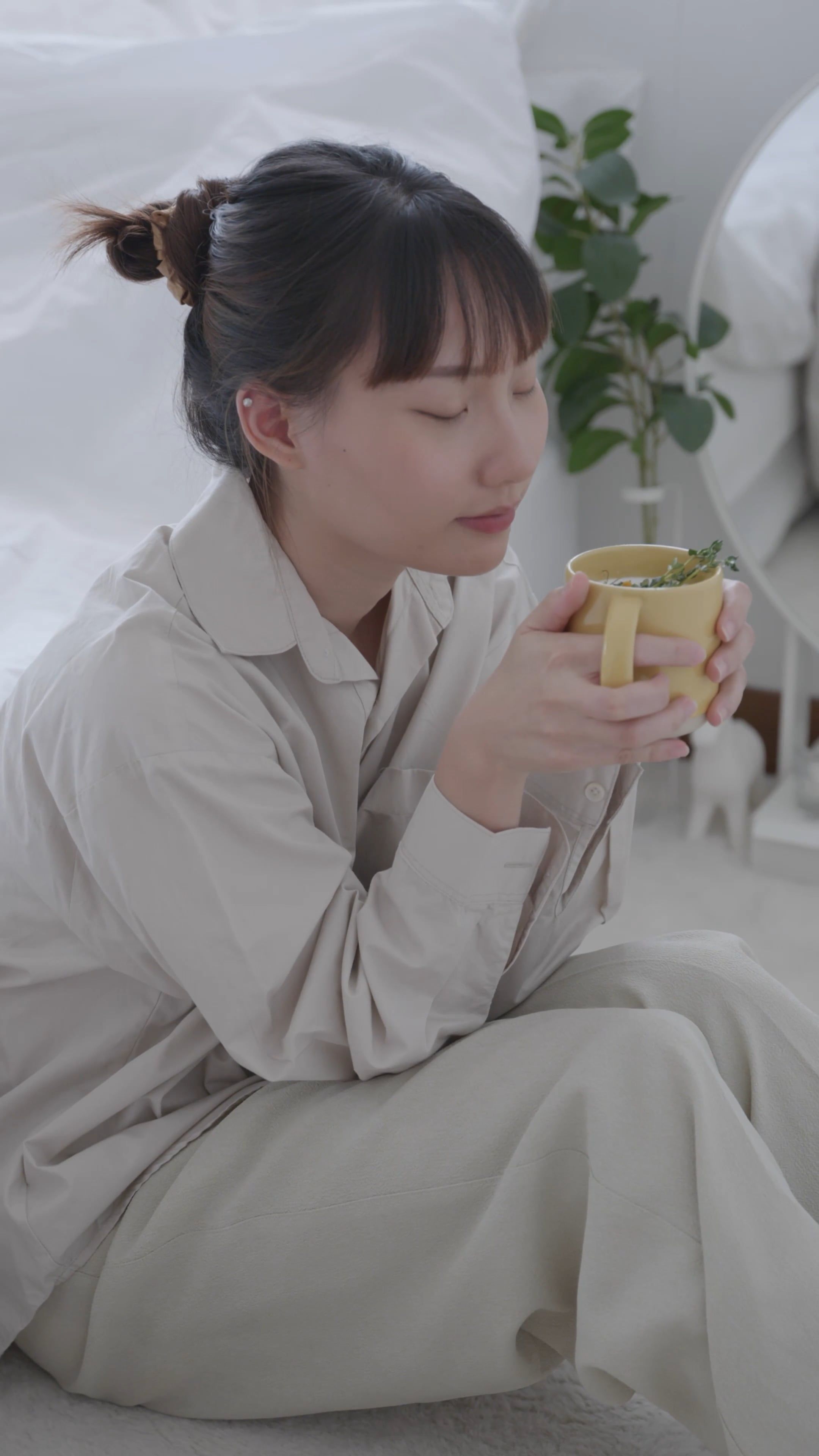 Young Girl Smelling the Tea Aroma Free Stock Video Footage, Royalty ...