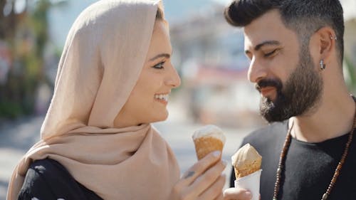 Couple Enjoying their Ice Cream