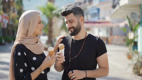 A Couple Eating Ice Cream