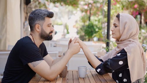 A Couple Having a Coffee Date