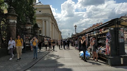 People Walking in a Street Market