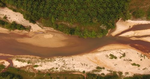 Aerial View of a River Flowing into the Sea Free Stock Video Footage ...