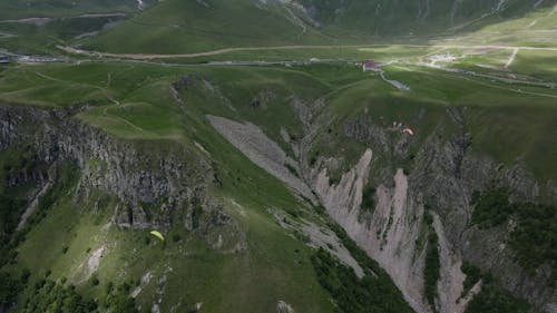 Drone Footage of Paragliders in Georgia