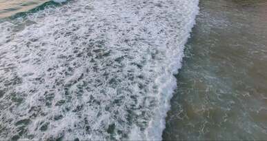 close up drone footage of waves