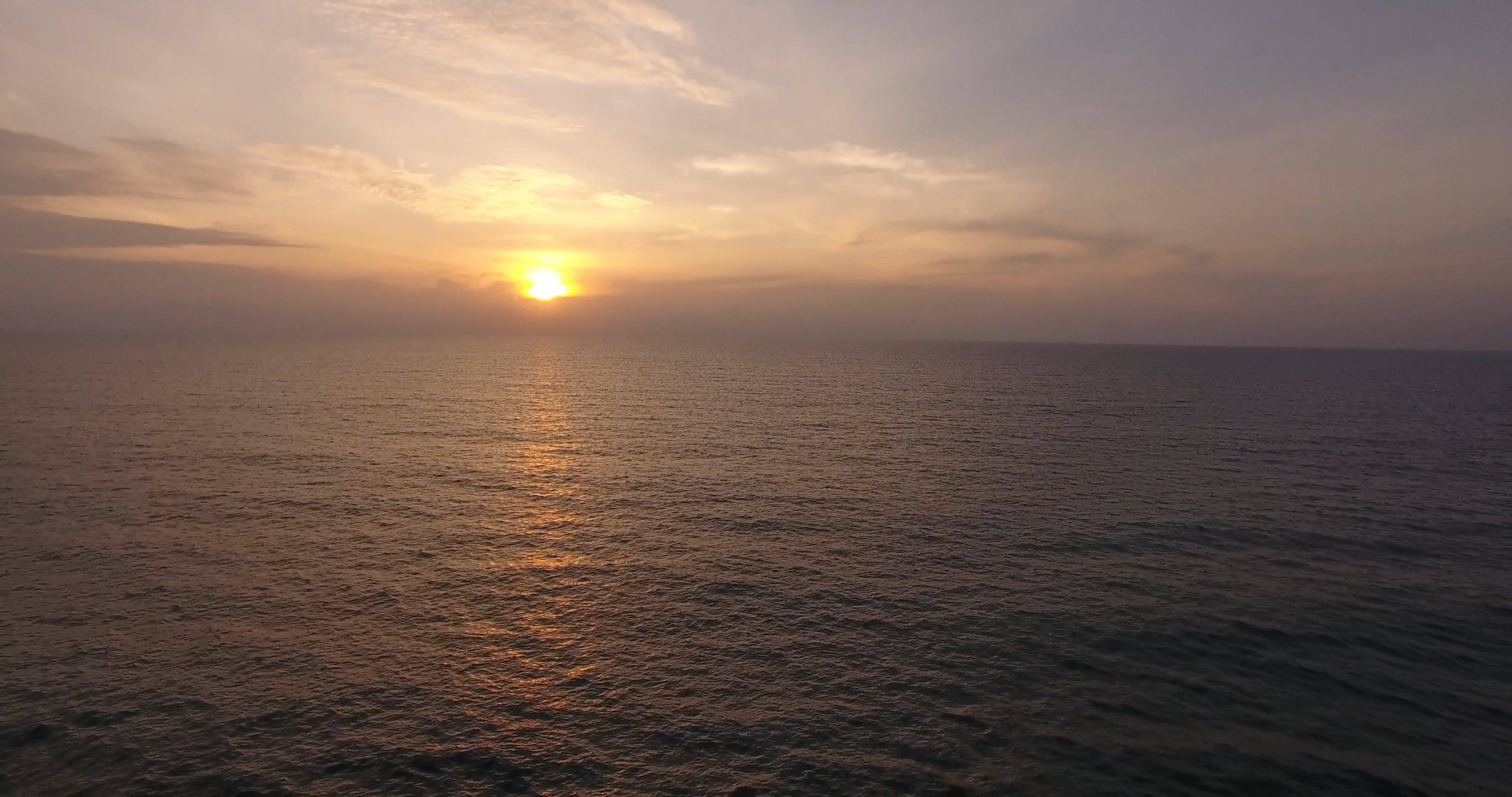 Drone Footage of a Sunset at the Ocean Free Stock Video Footage ...