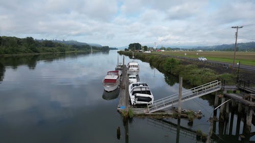 Boats docked at the Rivers Edge