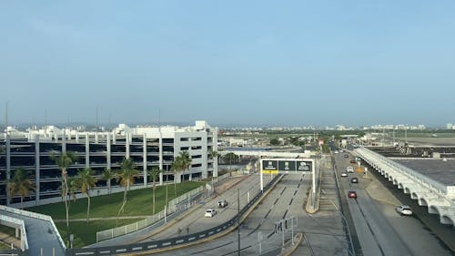 Aerial View of the Highway and Building in a City