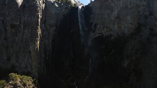 Aerial Footage of the Falls in the Mountains