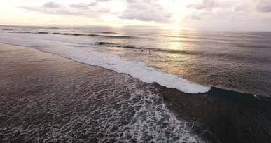 drone shot of the sea