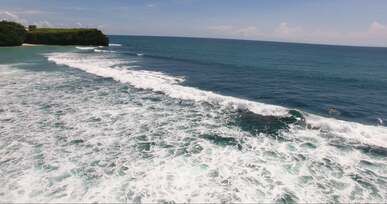 aerial footage of waves crashing
