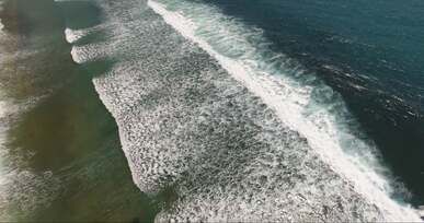 drone footage of sea waves