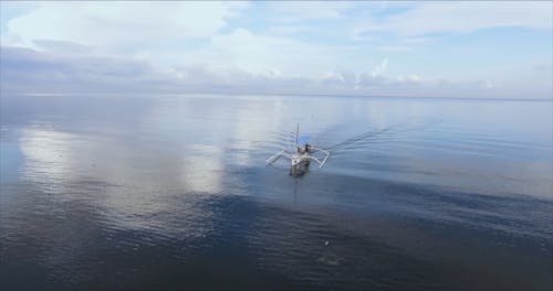 Aerial Footage of Boat on the Sea