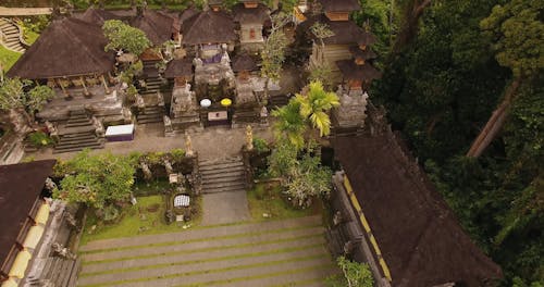 Aerial View of a Temple in the Jungle 