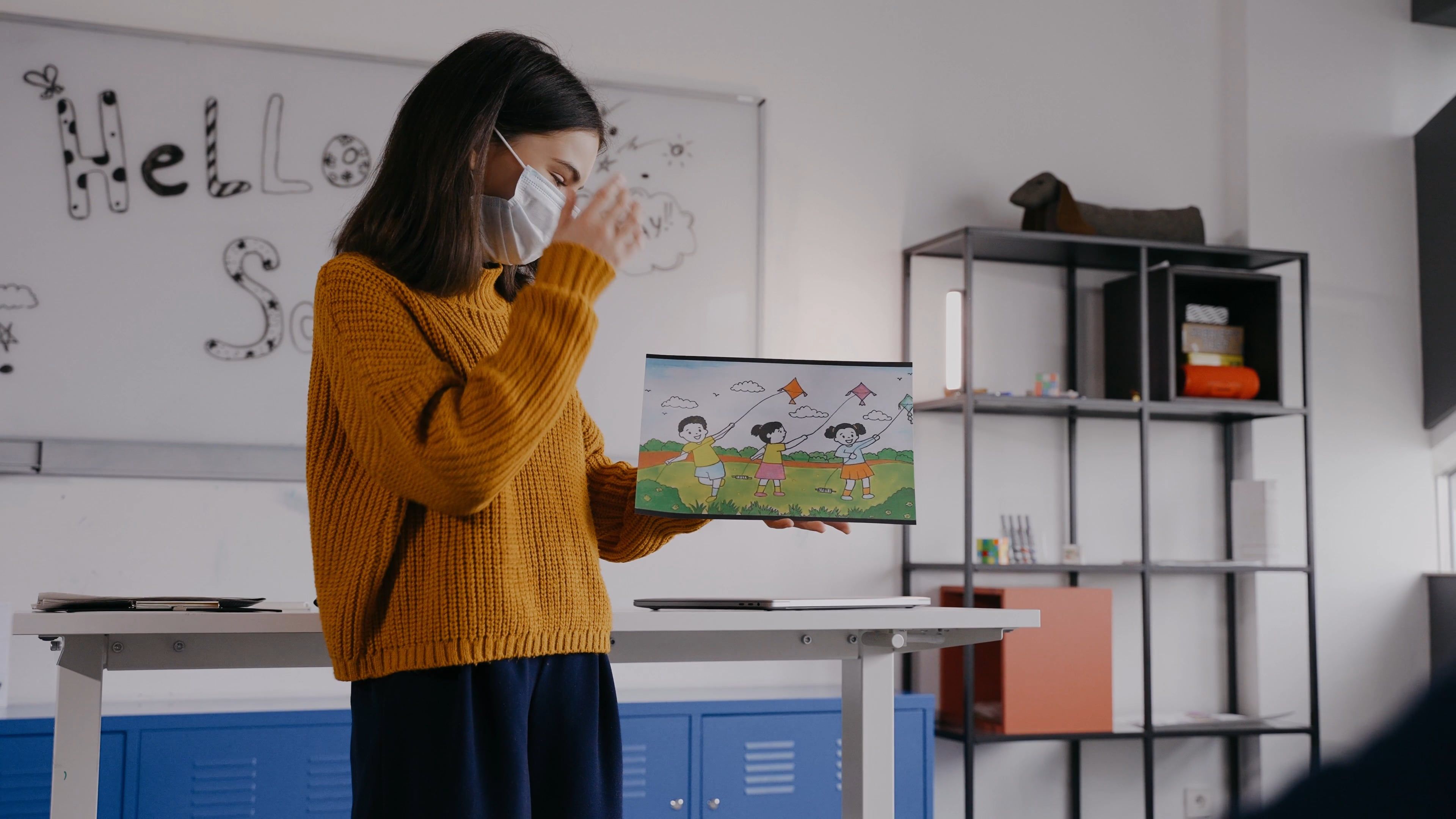 A Student Presenting in Front of a Class · Free Stock Video