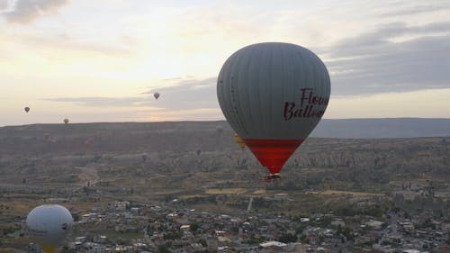 People Riding a Hot Air Balloon