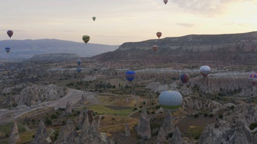 Video of a Flying Hot Air Balloons