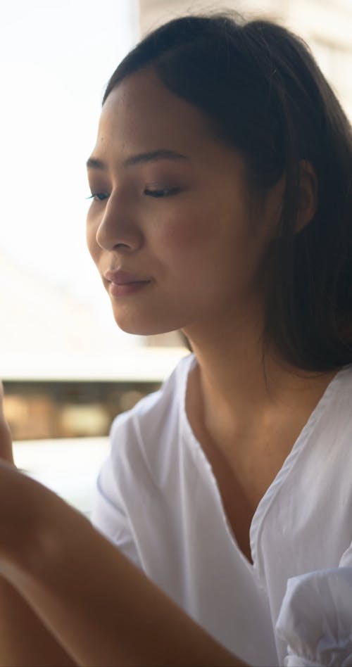 Woman Eating Ice Cream