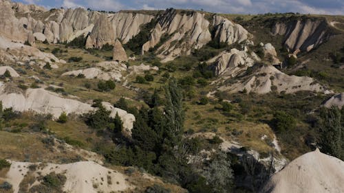 Aerial Footage of a Rock Mountain