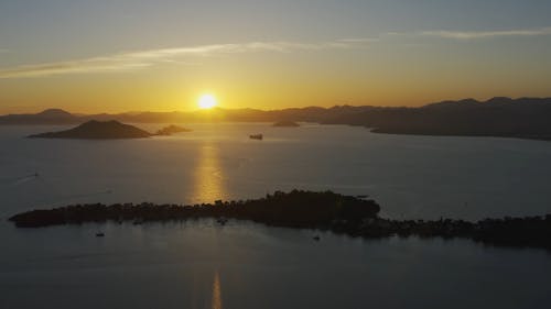 Drone Footage of an Ocean Sunset