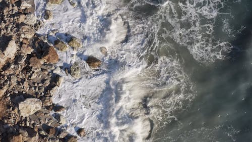 Drone Shot of a Rocky Coast