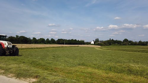 Tractor Harvesting on a Field