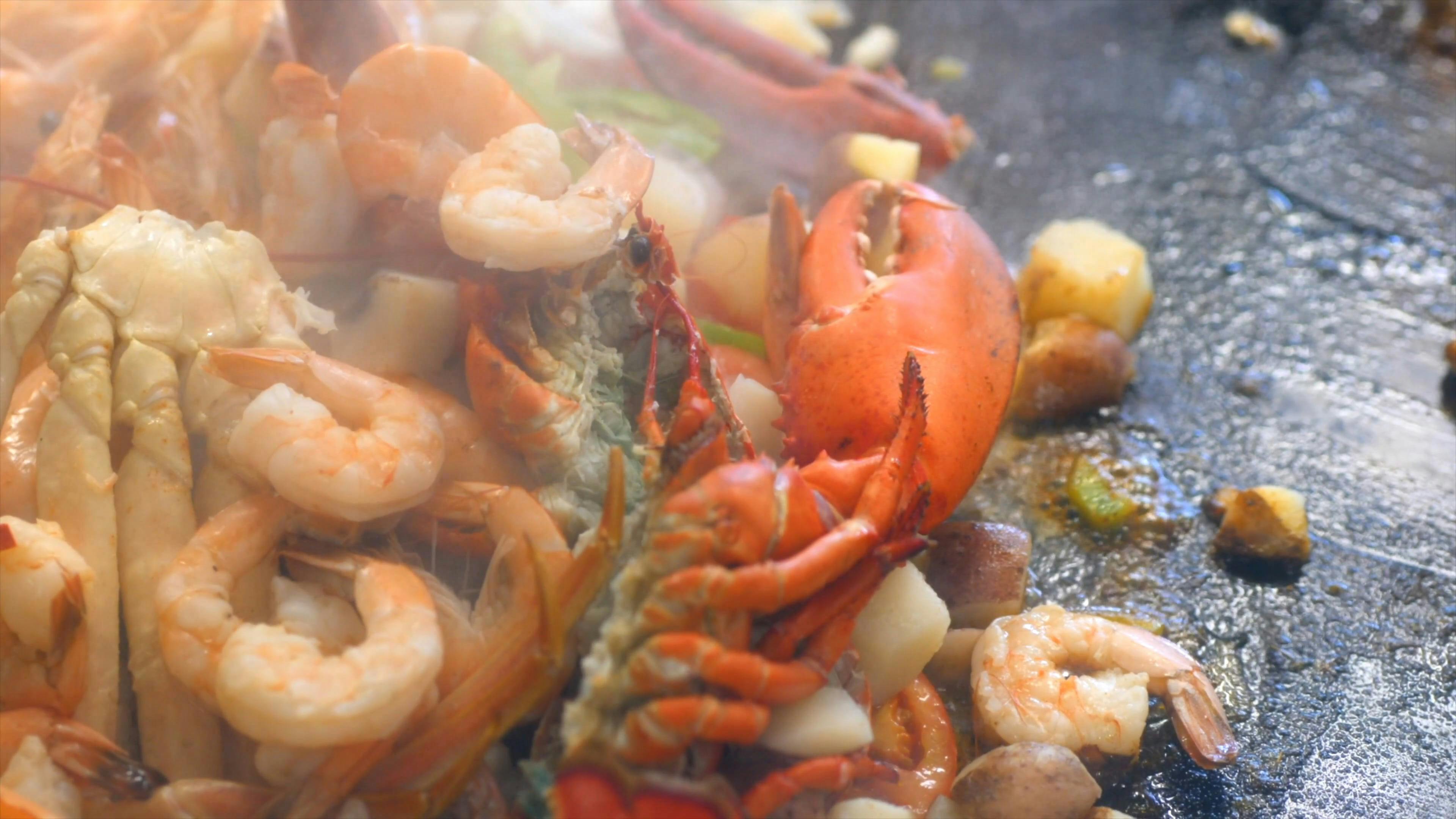 Cooking Seafood Stir Fry · Free Stock Video