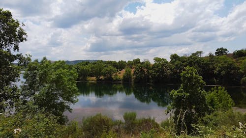 Drone Footage of a Peaceful Lake