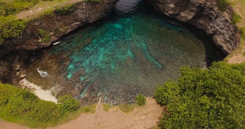 Drone Footage of a Small Lagoon 