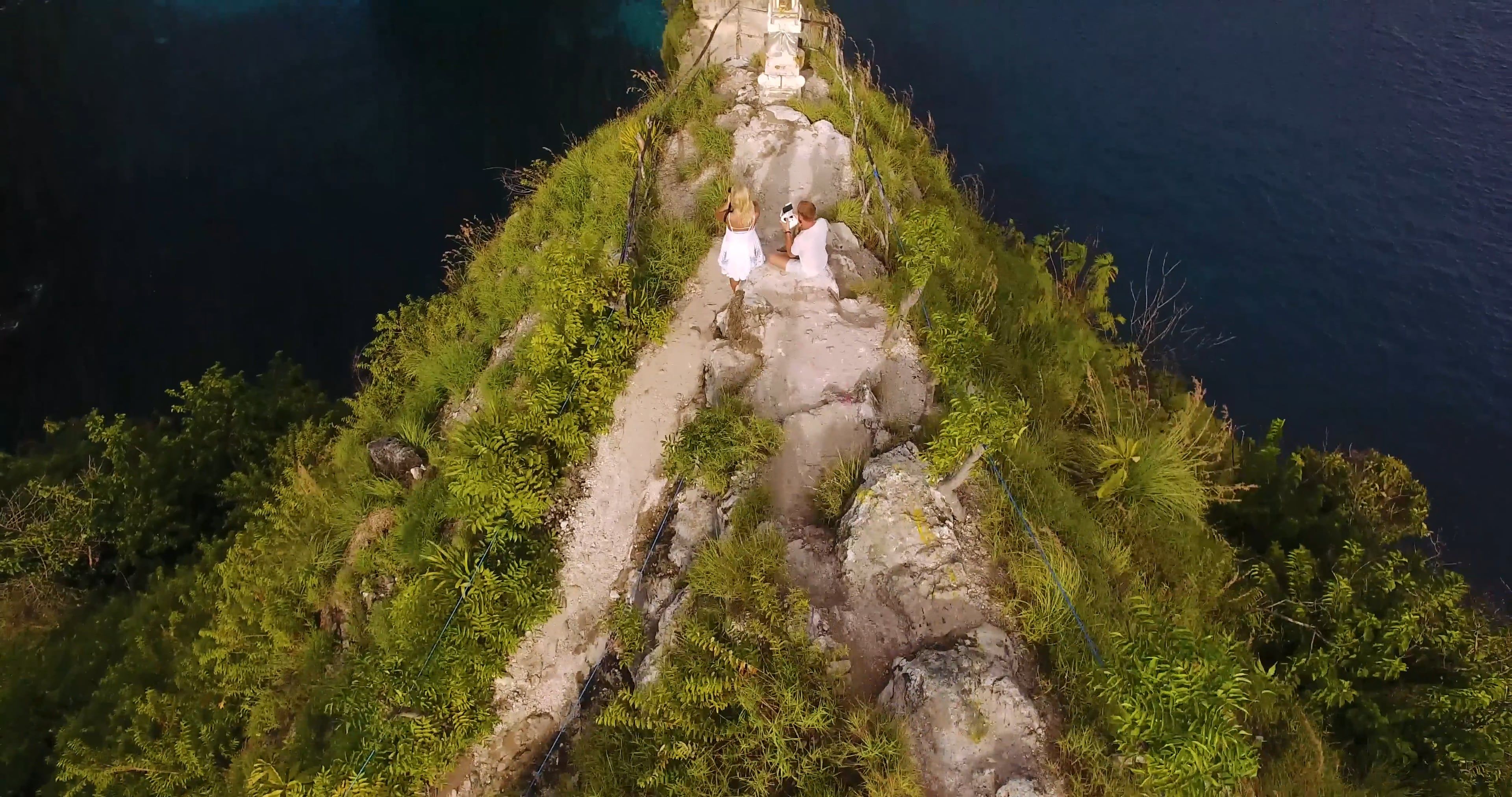 Drone Footage of a Big Rocks Island in the Sea Free Stock Video Footage ...