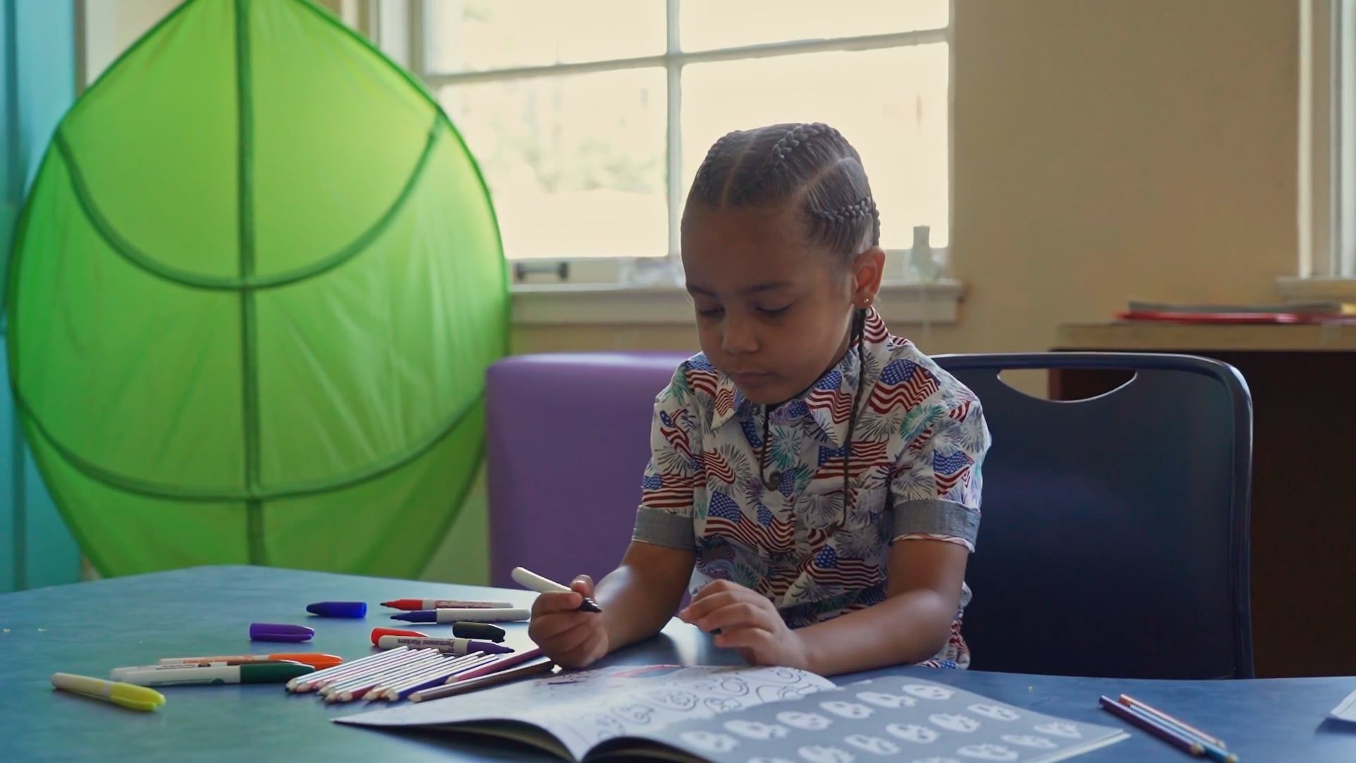 Teacher Checking On Coloring Books Of Students Free Stock Video Footage ...
