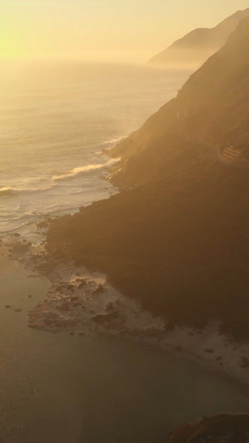 Drone Footage of a Coastal Mountain