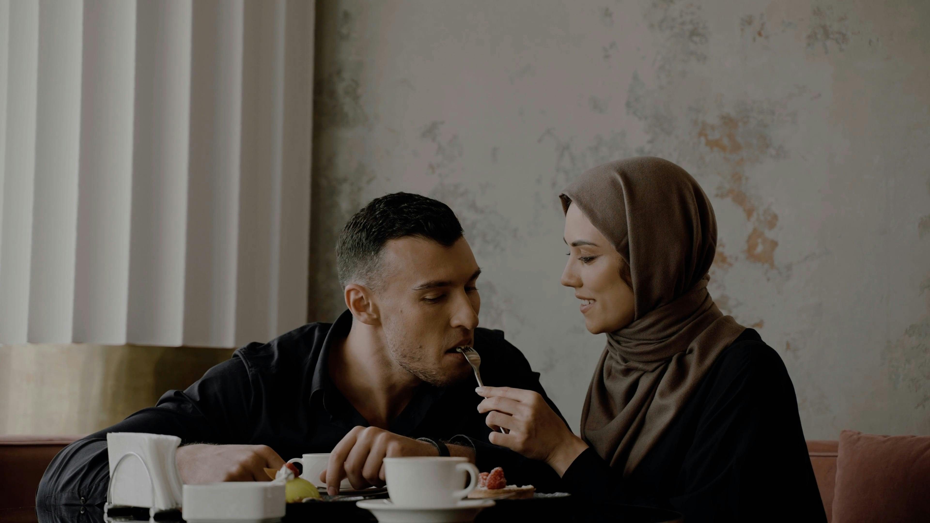 A Couple Having Dessert and Coffee Together · Free Stock Video
