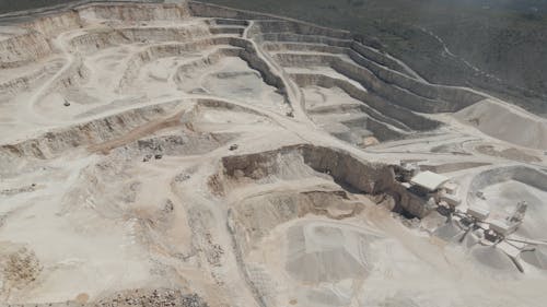 Drone Footage of Trucks on a Mining Site